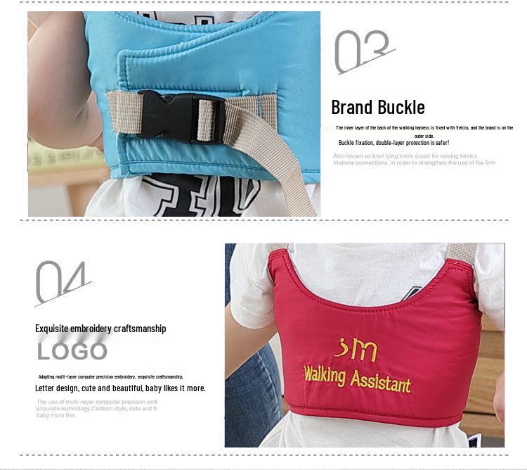 Multifunctional Breathable Baby Walking Harness with Anti-Fall, Anti-Choke, and Anti-Lost Features