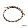 3mm Adjustable Steel Hand Rope Bracelet with Figure-Eight Buckle, Hard Gold Lucky Pixiu Beads, Red Rope Zodiac Design