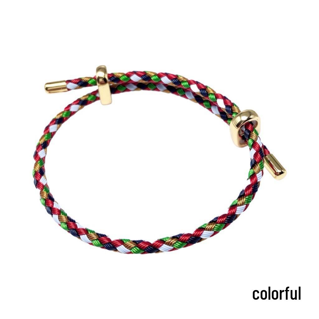3mm Adjustable Steel Hand Rope Bracelet with Figure-Eight Buckle, Hard Gold Lucky Pixiu Beads, Red Rope Zodiac Design
