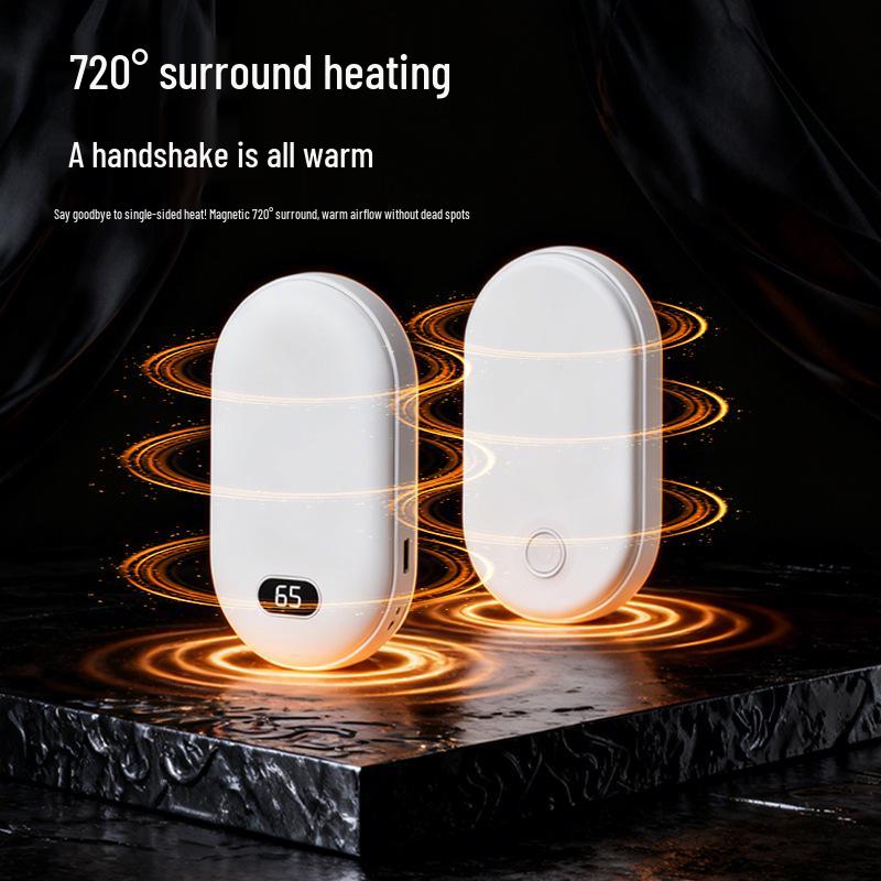Rechargeable Digital Display Magnetic Hand Warmer & Power Bank