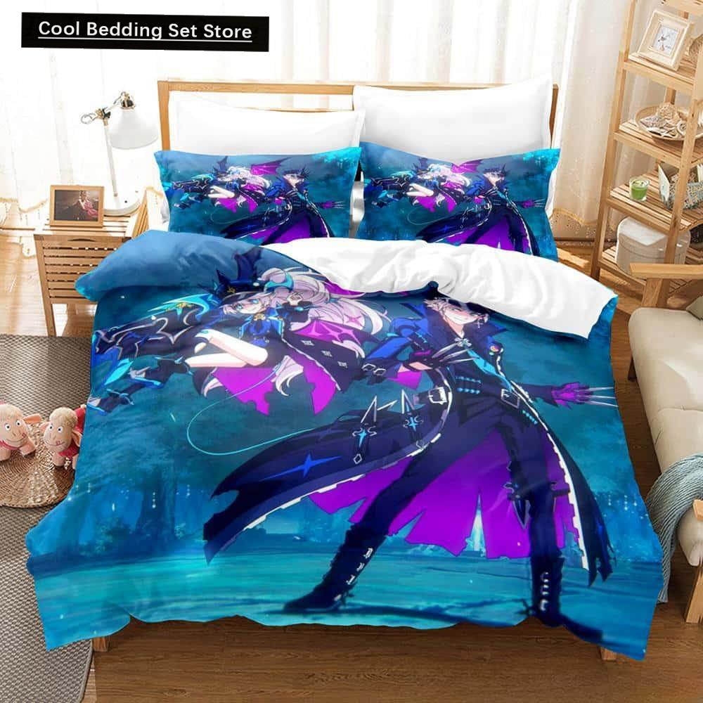 3D Print Anime Elsword Bedding Set Single Twin Full Queen King Size Bed Set Adult Kid Bedroom Duvet Cover Sets For Home Textiles