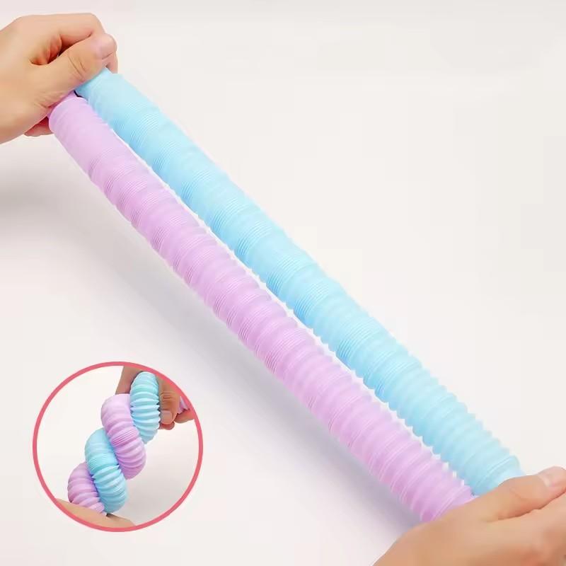 6/12 Stück Pop Tubes Sensorisches Spielzeug Durchmesser 1,9 cm Macaron Teleskoprohr Stressabbau Dekompression Finger Spielzeug für Kinder Erwachsene