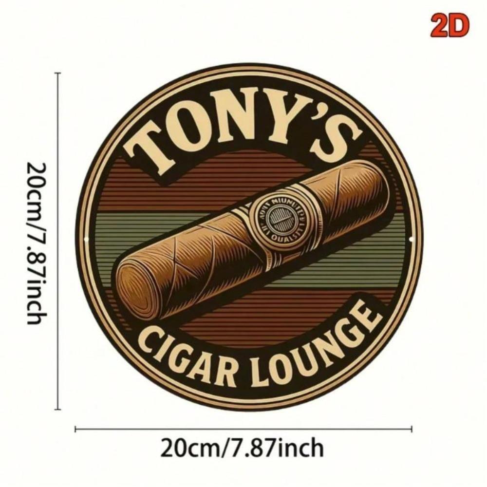 Vintage Tin Sign Metal Wall Art Tony Cigar Lounge Bar Decor