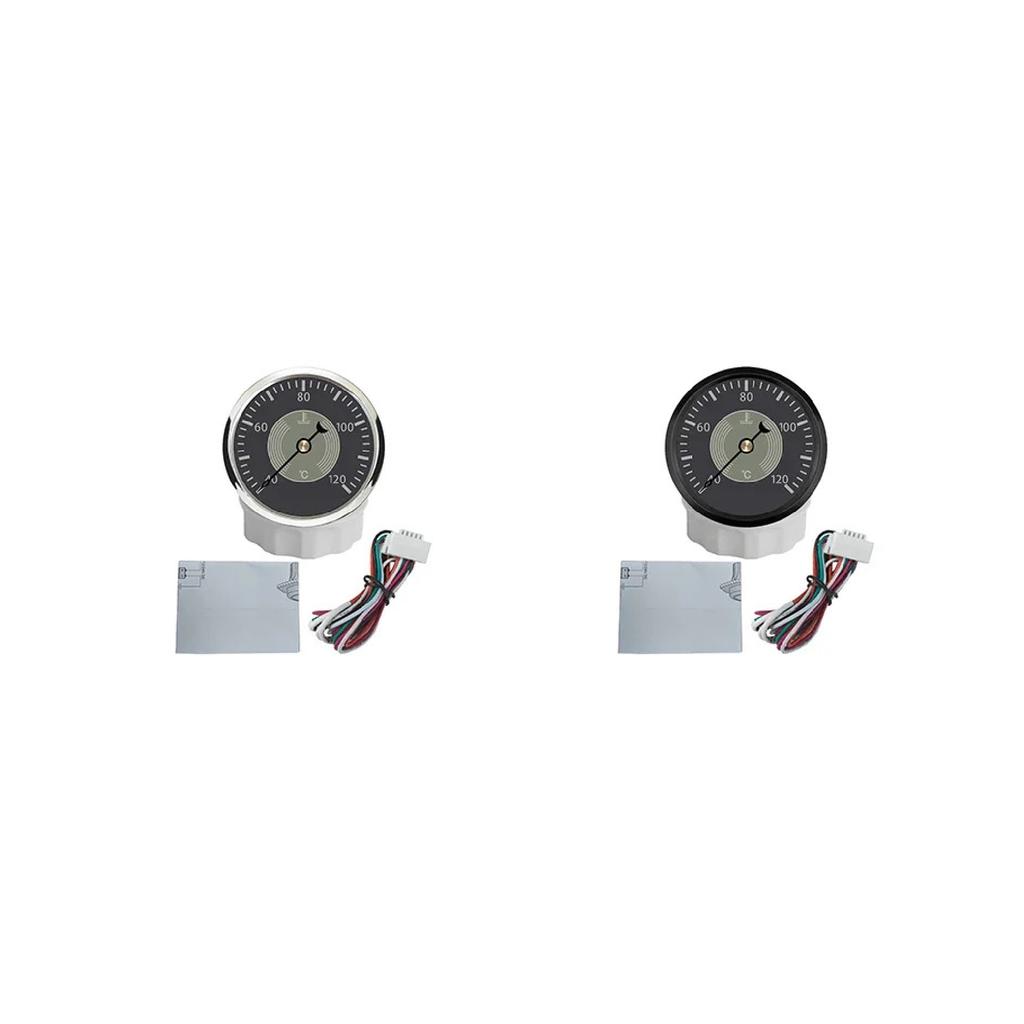 Waterproof Universal Newest 12V 24V Marine 52mm Water Temp Gauge 40-120℃ Signal with Red/Yellow Backlight for Car Motorcycle