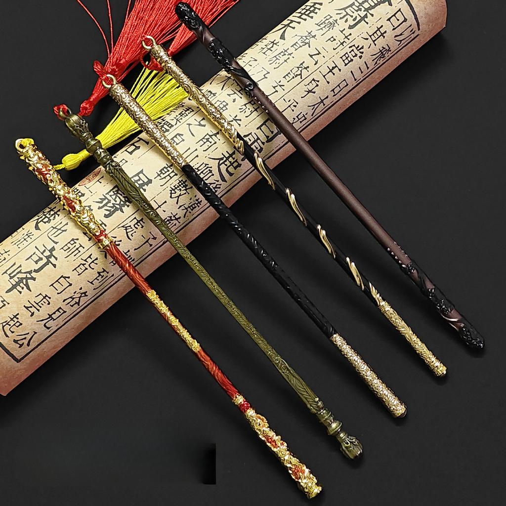 Black Mythology Sun Wukong Surrounding Golden Hoop Stick Small Metal Model Mini Weapon Ornament Living Room Decoration