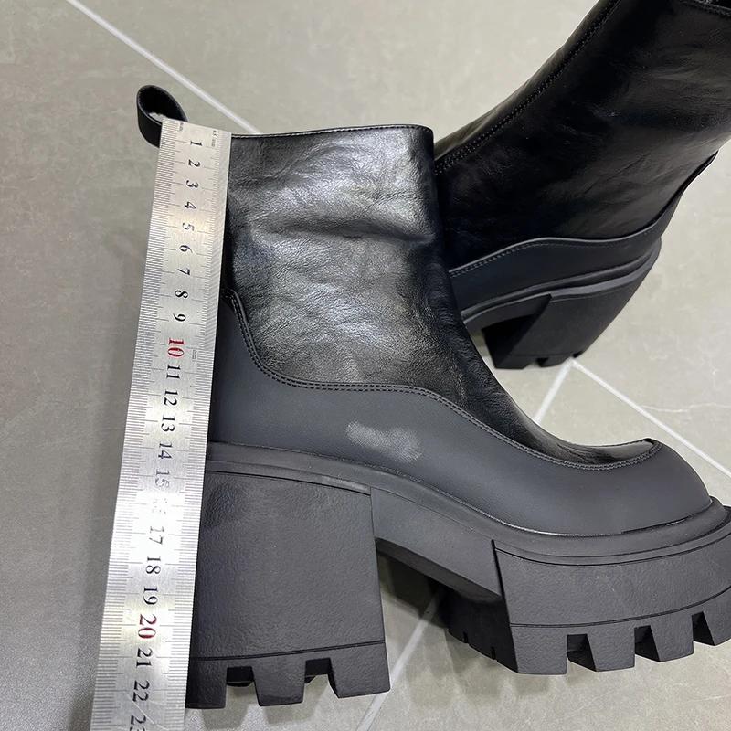 Vintage Punk Style Women Ankle Boots Fashion Modern Short Booties Ladies Elegant Thick Heels Botas Mujer