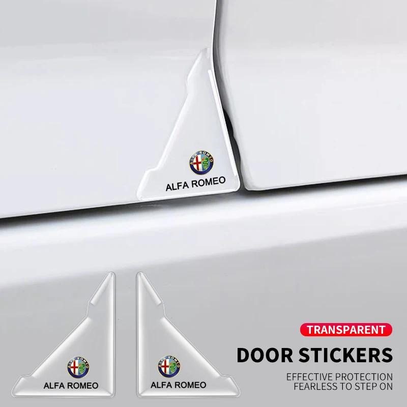 2pcs Car Door Corner Anti-collision Protector Sticker Auto Stickers for Alfa Romeo Giulia Giulietta Stelvio Mito Sportiva Mito