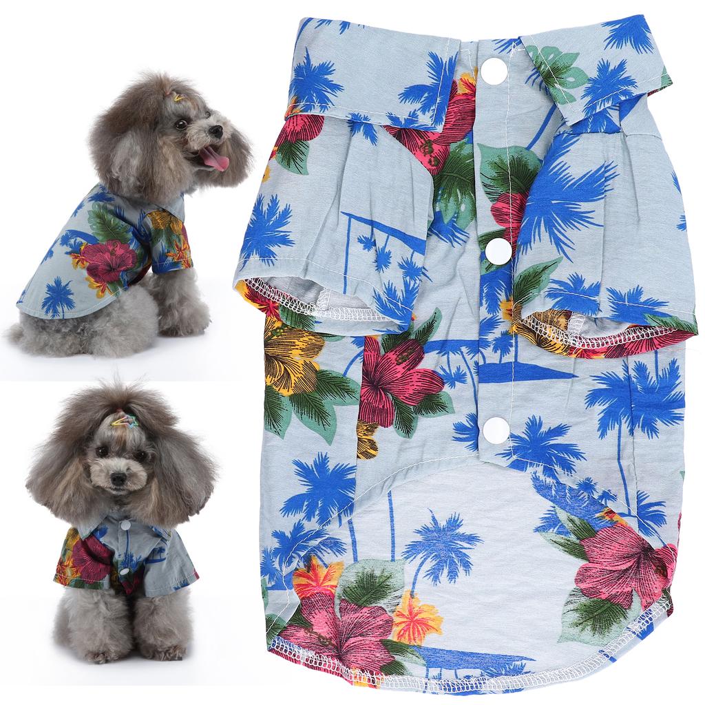 Hawaiian Style Dog T Shirts Dog Hawaiian Cute Costume for Small to Medium Puppy CatsS