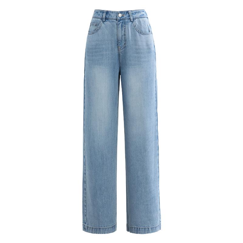 Xin Ge Women s Tencel Wide-Leg Jeans, High Waist Slimming, Summer 2026 Collection 31 синий
