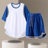 Best-Selling European-Size Basketball Set: Short Sleeve Round Neck Sporty Casual Running Outfit