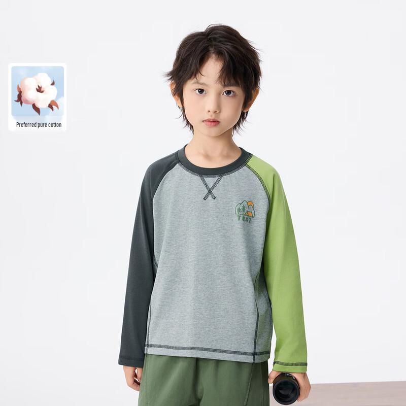 Xiaoyinman Boys  Mountain Style Print Long-Sleeve T-Shirt 140