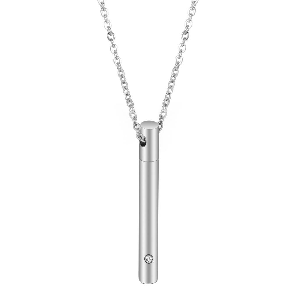 

European 5MM Stainless Steel Cremation Urn Necklace: Openable Memorial & Perfume Bottle for Pets