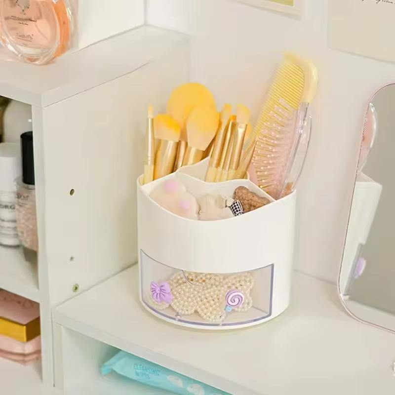 Söt roterande pennhållare Skrivbordslåda Brevpapperslåda Fodral Skolkontorsbord Kawaii Brevpapper Förvaringslåda Organizerdekaler