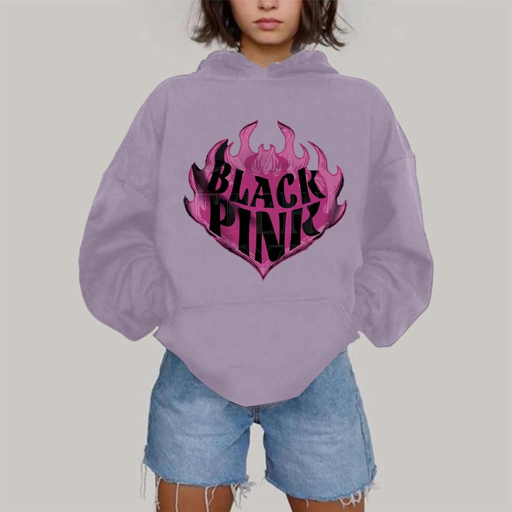 Women's Fashionable Casual Hooded Long Sleeved Printed Sweatshirt