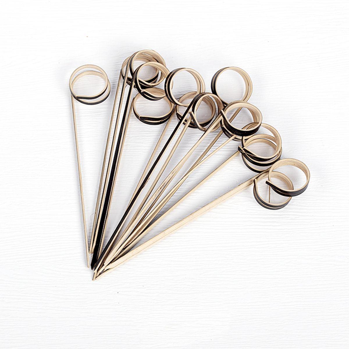 Scissor Shaped Bamboo Eco-friendly Appetizers Picks Cocktail Skewer Ring Toothpick Fancy Sticks чёрный
