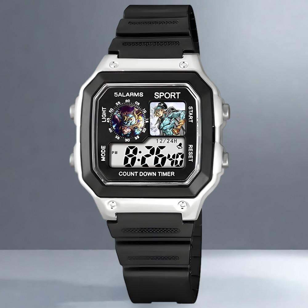 "JOJO's Bizarre Adventure Diego Electronic Watch Sports Digital Wristwatch for Junior High School Students with Alarm Clock Man
