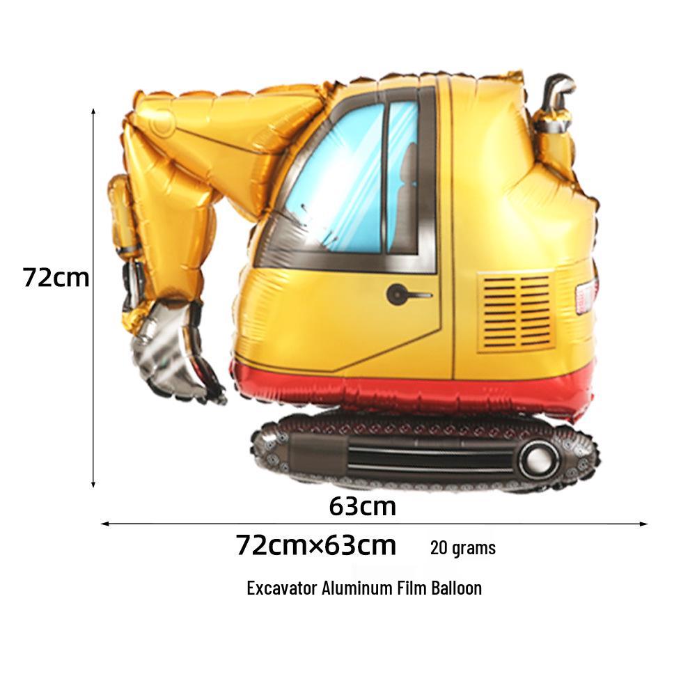 Kinder Baustellenfahrzeug Ballons: Bagger & Gabelstapler Partydeko