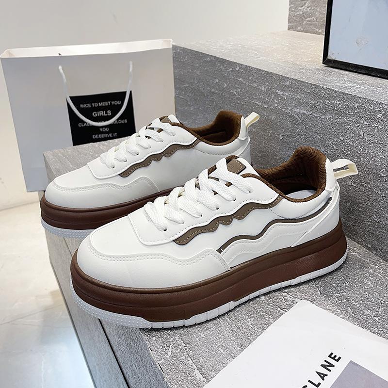 

Женские туфли на платформе с подошвой-маффином, новые осенние 2025 года, универсальные повседневные кеды на платформе, низкие, на мягкой подошве 40