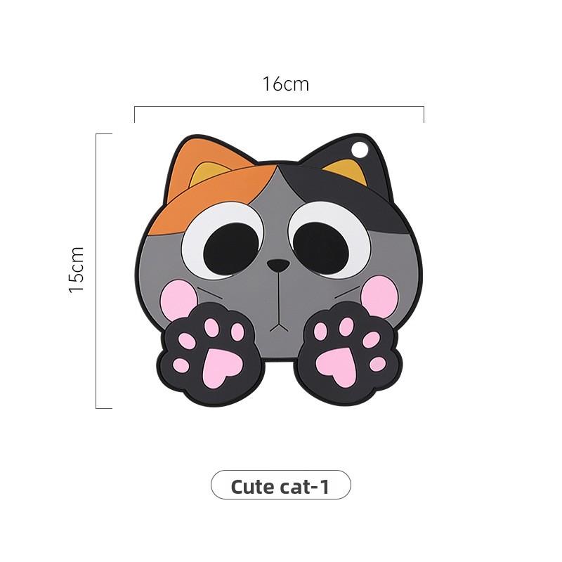 Heat Insulation Pad, Table Mat, PVC Cup Mat, Silicone Heat-resistant Pot Mat, Cartoon Cute Soft Rubber Children's Mat, Can Be Hung