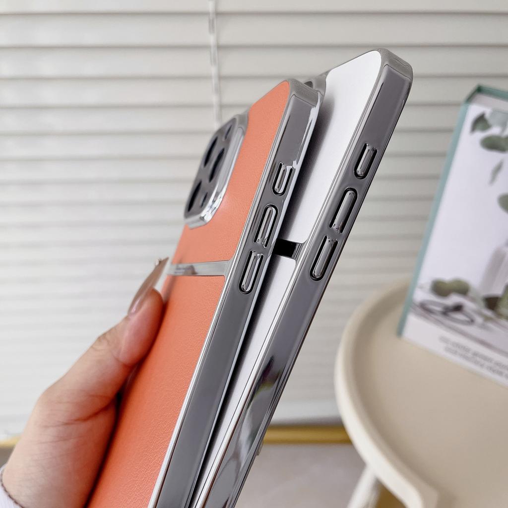 Applicable To Apple 16 ProMax Qihang Plain Leather Mobile Case IPhone 15 Frosted Advanced Sense 14 Anti Fall Protection Case