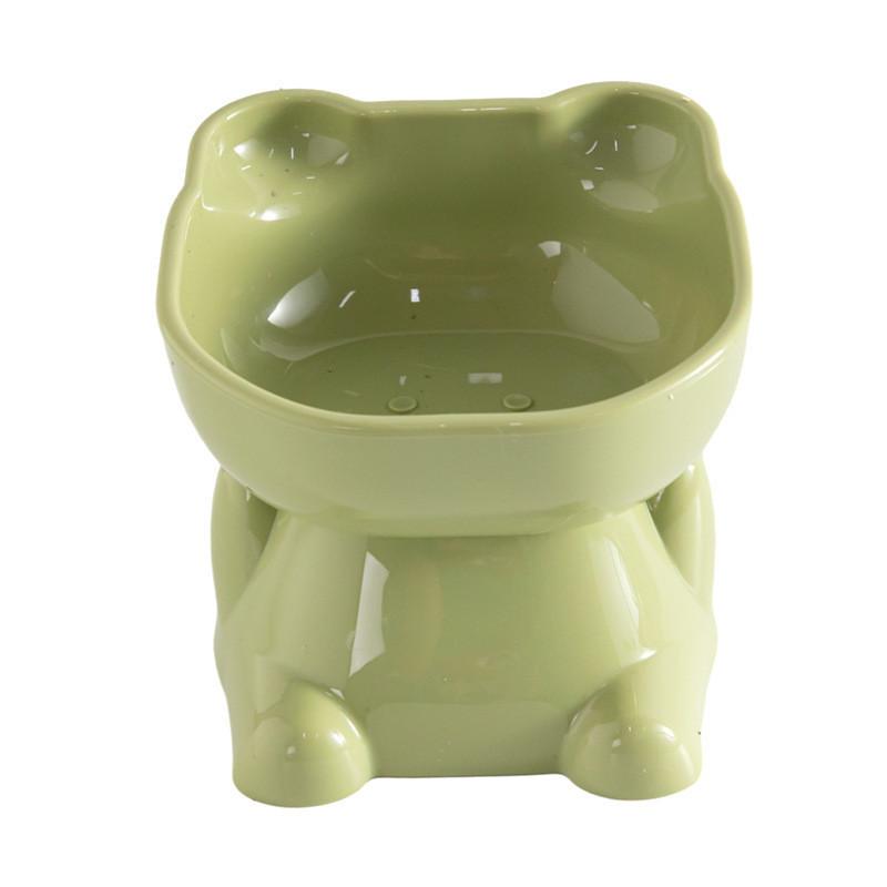 High-legged Cat Bowl Nordic Style Cartoon Neck-guard Anti-overflow Plastic Elevated Prevent Cervical Disease Pet Bowl