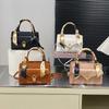 Lenço de Seda Vintage Decoração Bolsa Quadrada Pequena Bolsa de Ombro Elegante Minimalista Bolsa Transversal Versátil para o Trabalho