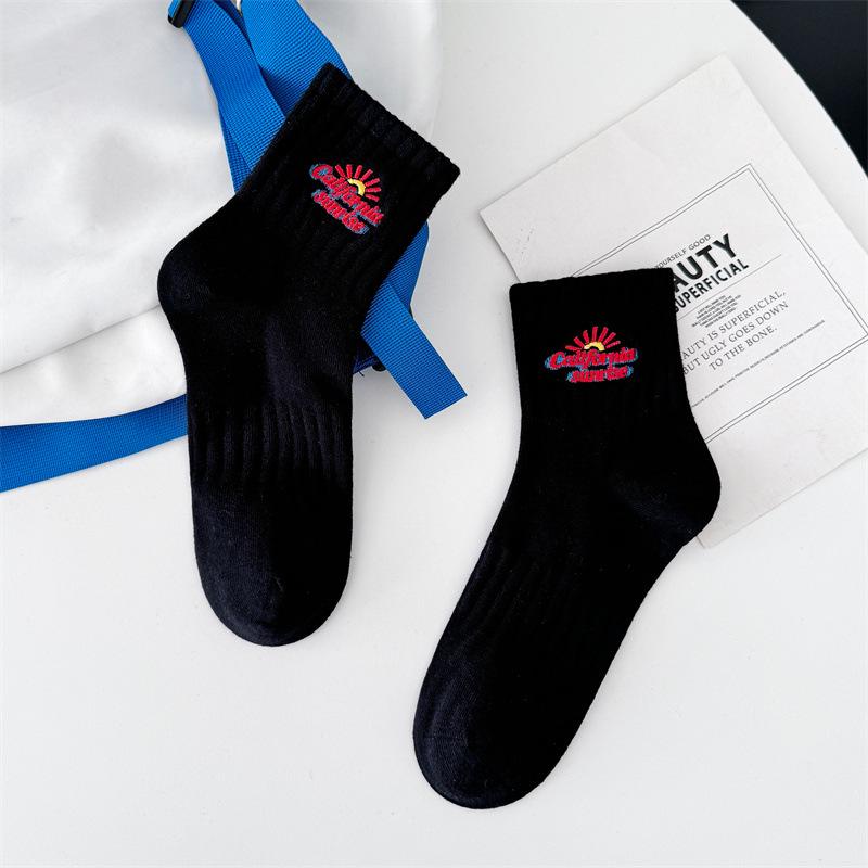 Cityboy Skateboarding Mid-Calf Socks: Trendy Embroidered Street Style for Men & Women