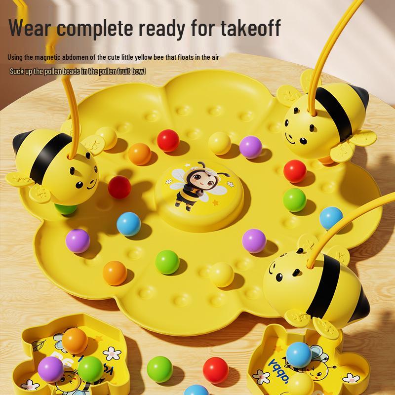 Little Bee Magnetic Bead-Catching Fishing Game - Educational Toy for Parent-Child Interaction  Ages 3-8
