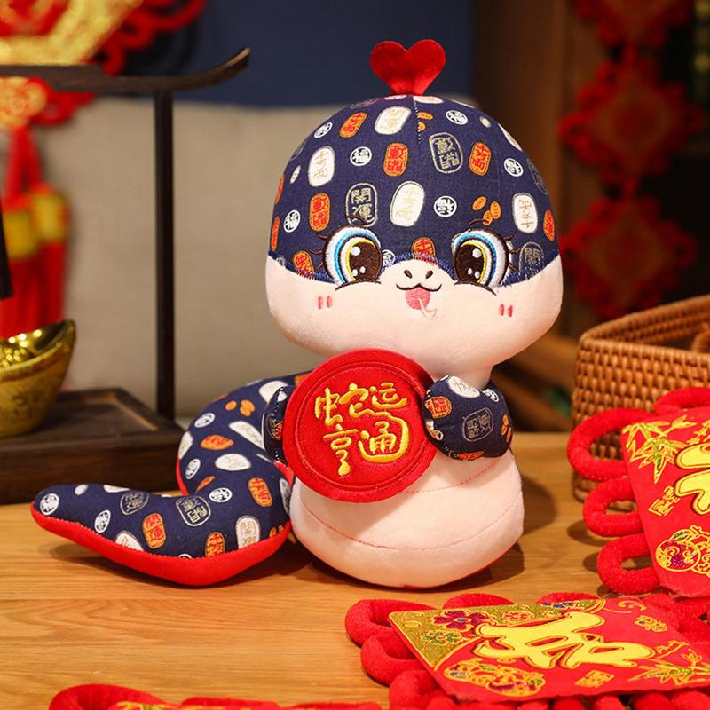 Snake Year Mascot Plush Doll Cartoon Lucky Zodiacs Snake Plush Toys Chinese New Year Decoration 2025 New Year Gifts