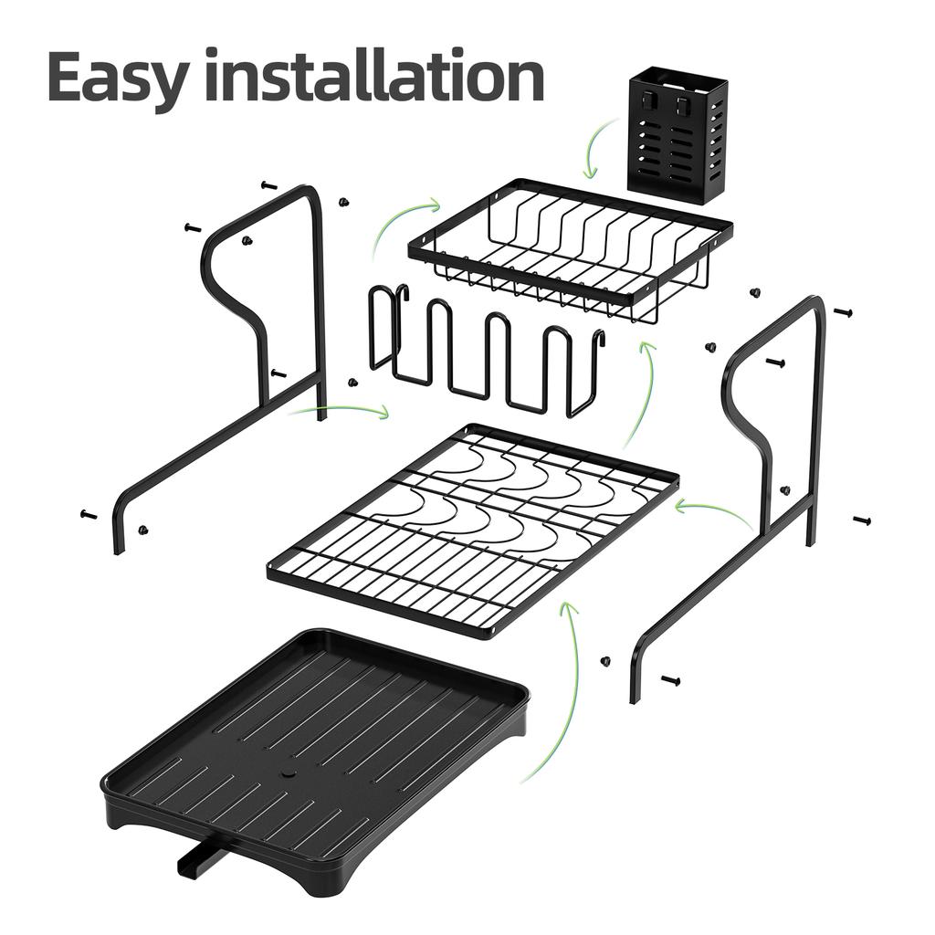 2tier Dish Rack,2tier Dish Drying Rack with Storage Rack,2tier Kitchen Organizer and Storage for Tableware,dish Storage Rack
