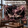 Floral Garden Theme Throw Blanket Custom Name Text Personalized Blanket Soft Cozy Blanket for Home Sofa Bed