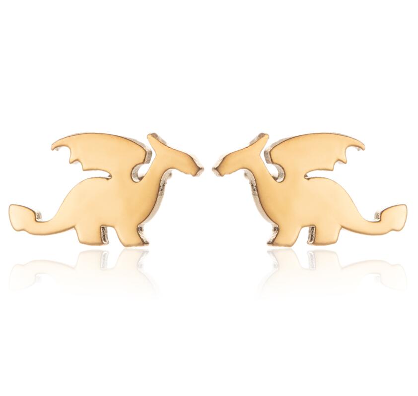 Cartoon Animal Design Dinosaur Stud Earrings for Girls Daily Jewelry Funny Tyrannosaurus Earings Mini Ear Jewelry Party Gifts