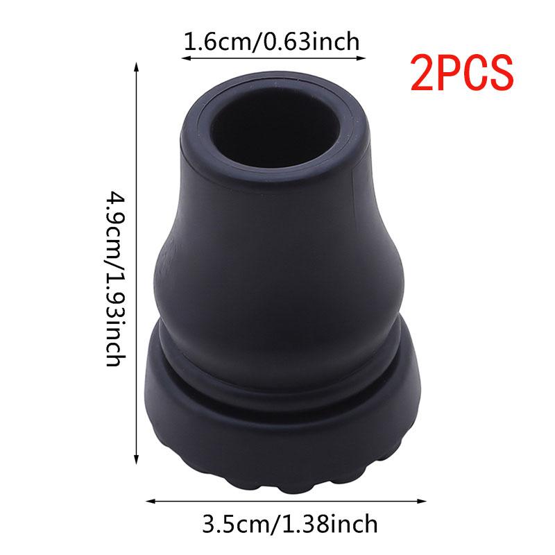 Rubber Pad Cap Non-Slip Walking Stick Crutch Cane Bottom Pads Cover Protector Climbing Hiking Trekking Pole Tip Black 16/19/22mm