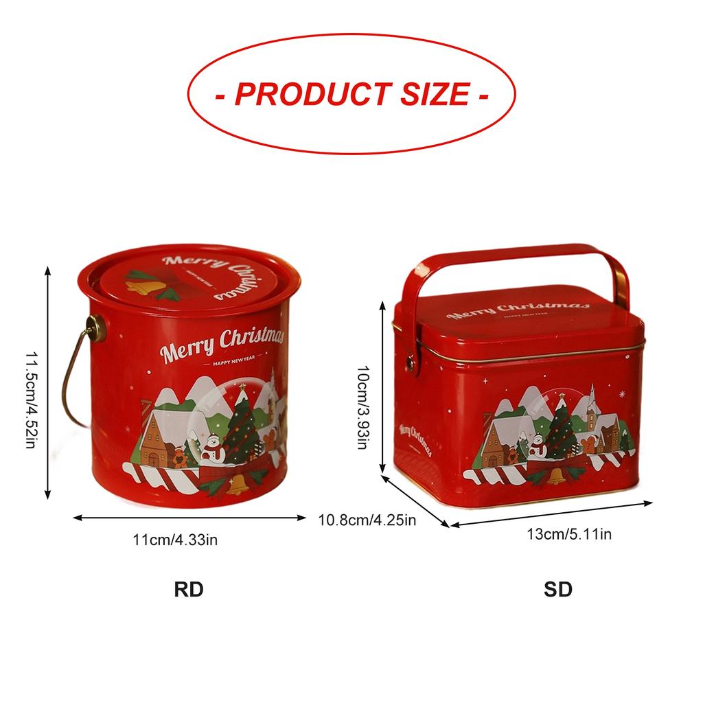 Durable Tin Christmas Gift Box Circular Design For Holiday Parties Home Storage And Personalized DIY Decorations