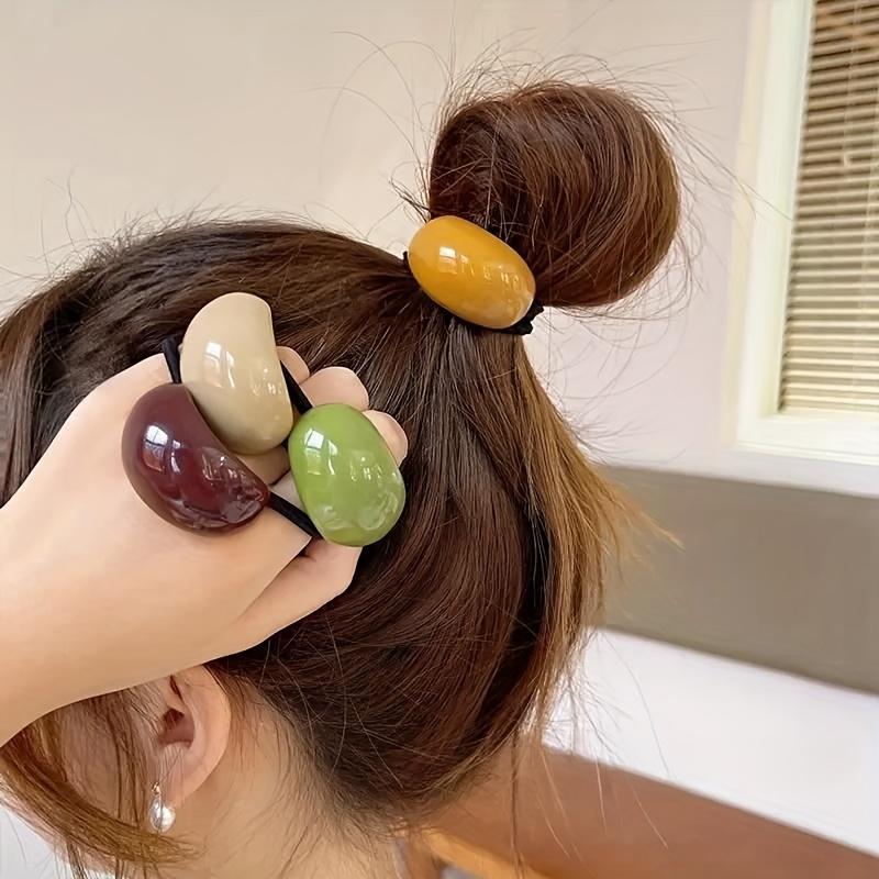 4Pcs Cute Candy Colored Rubber Band Hair Bands, Suitable for Casual Hairstyles, Sweet and Elegant Multifunctional Hair Cords