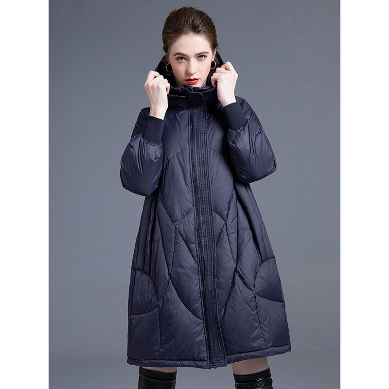 New down jacket medium and long high-end autumn and winter high-end light luxury hooded thickened warm down jacket women