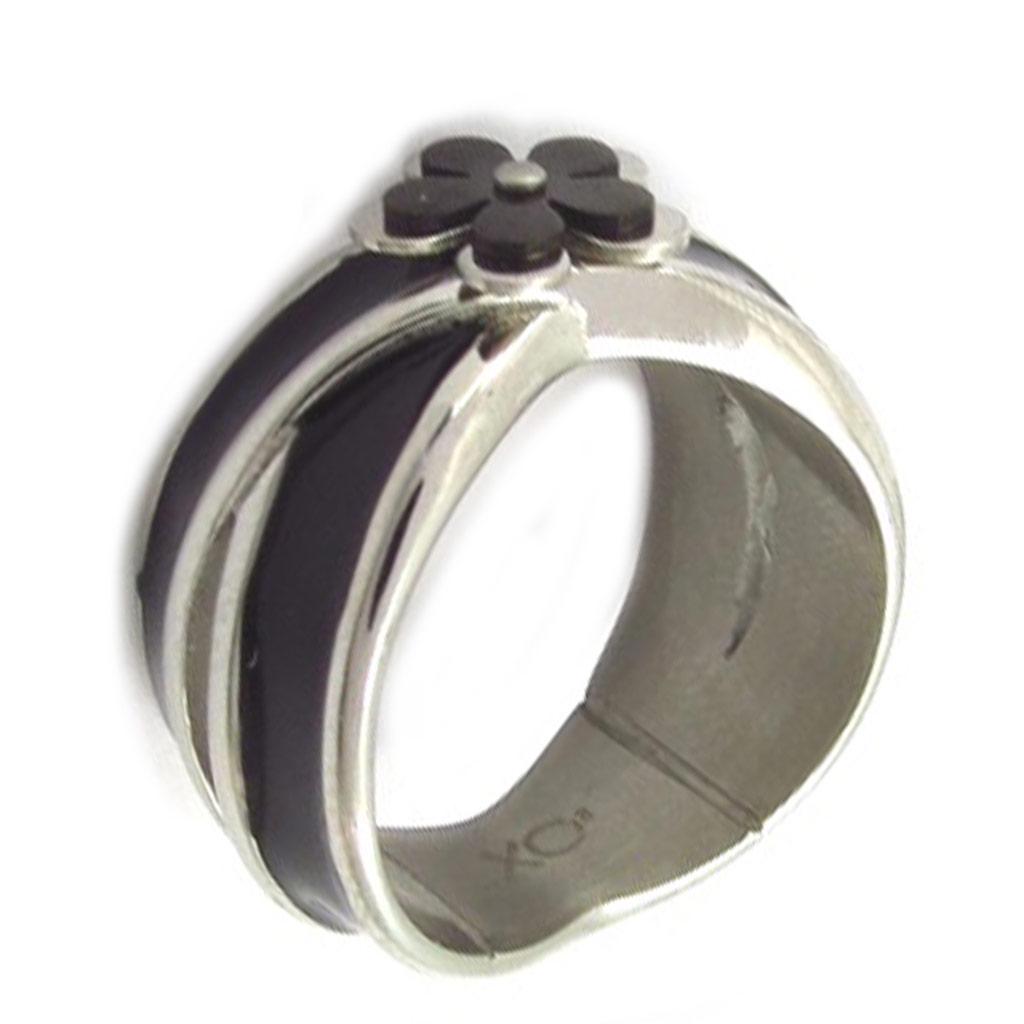 Stahlring 'Calypso' schwarz silber (Blume)
