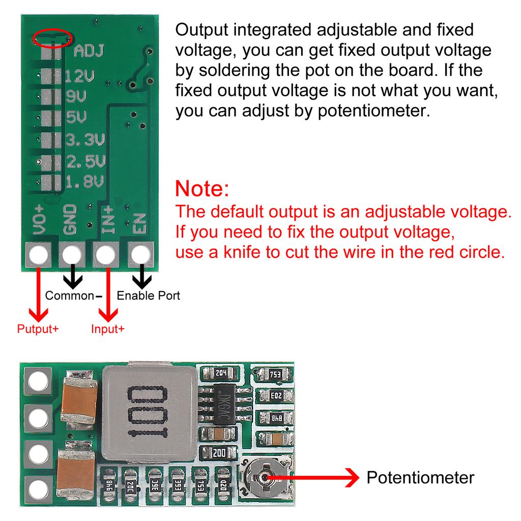 5/10 STÜCKE Mini DC-DC 12-24V auf 5V 3A Abwärts-Stromversorgungsmodul Spannungs-Abwärtswandler Einstellbar 1,8V 2,5V 3,3V 5V 9V 12V