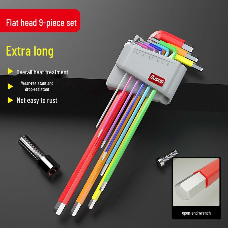Colored Hex Wrench and Screwdriver Set - 6-Point, Multifunctional Tool with Extended Keys