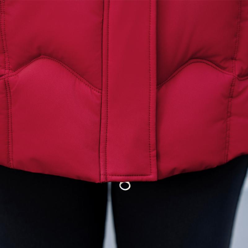 Módní zimní bundy dámské parky s kapucí volné silné teplé dámské dlouhé kabáty