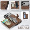 Retro Magnetic Leather Case for iPhone 17 Pro Max Air 16 Plus 16E 15 14 13 Mini 12 11Pro Detachable Card Slot Wallet Stand Cover