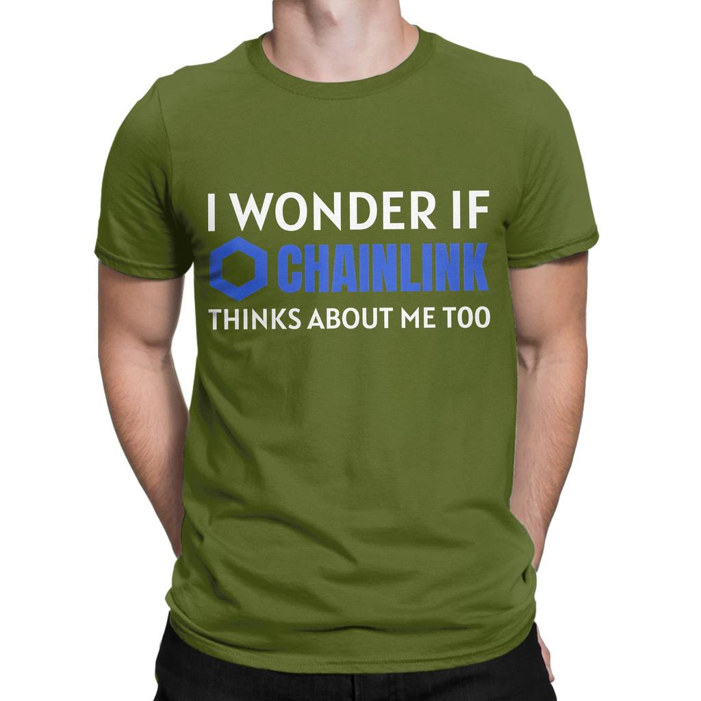 I Wonder If Chainlink Thinks About Me Too Crypto Cryptocurrency Link Graphic 100 Cotton Tshirt Chainlink Tops Tees For Unisex