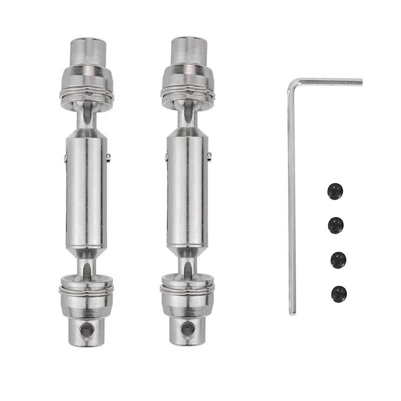 Poer For 2pcs Ural Truck RC Front Rear Drive Shaft for Henglong WPL Ural C14 C24 B24 MN D90 MN99S B36 B16 Car Spare Parts Metal