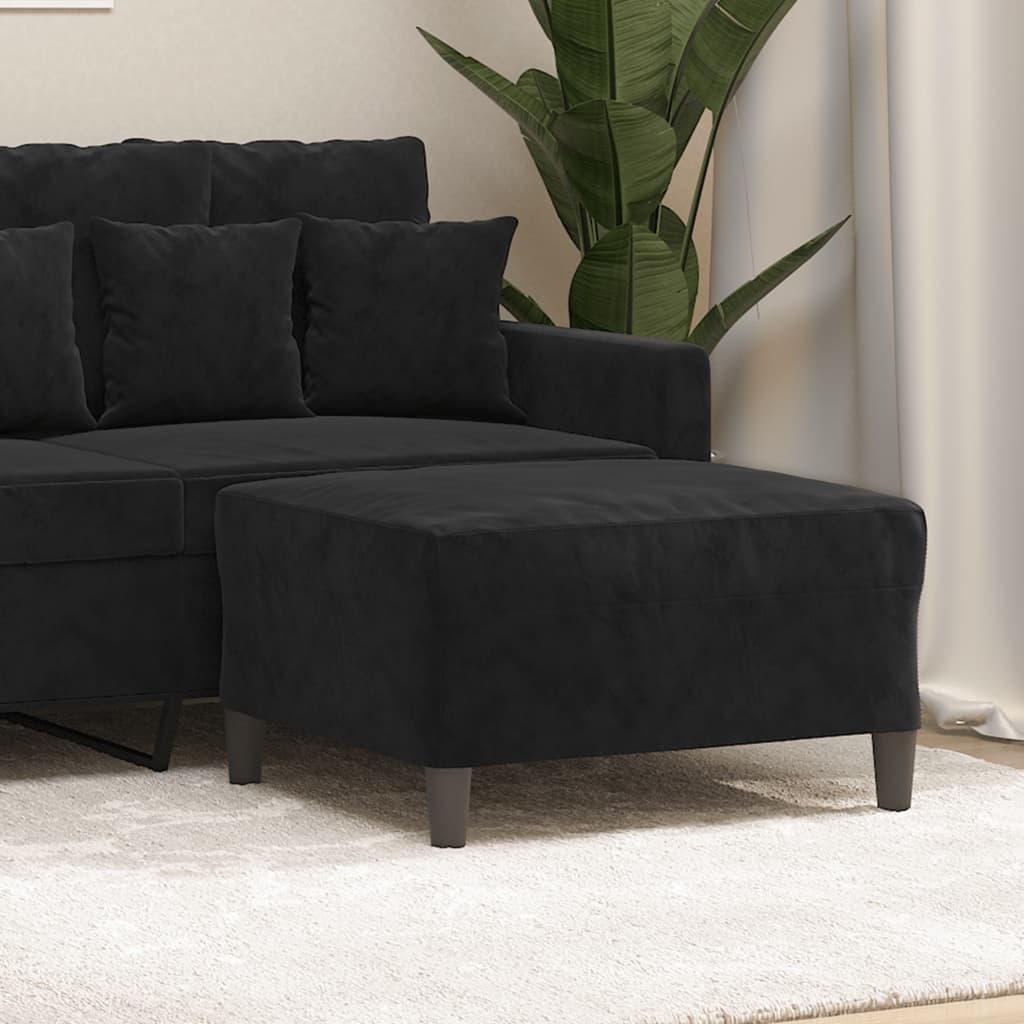 Vidaxl Poggiapiedi, Nero, 70X55X41 Cm, Velluto
