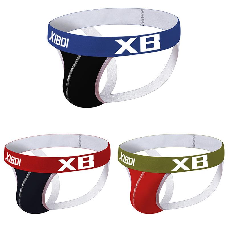 Men's Pure Cotton Underwear Breathable Fun Thong Youth Men's Sexy Letter Personality Thong