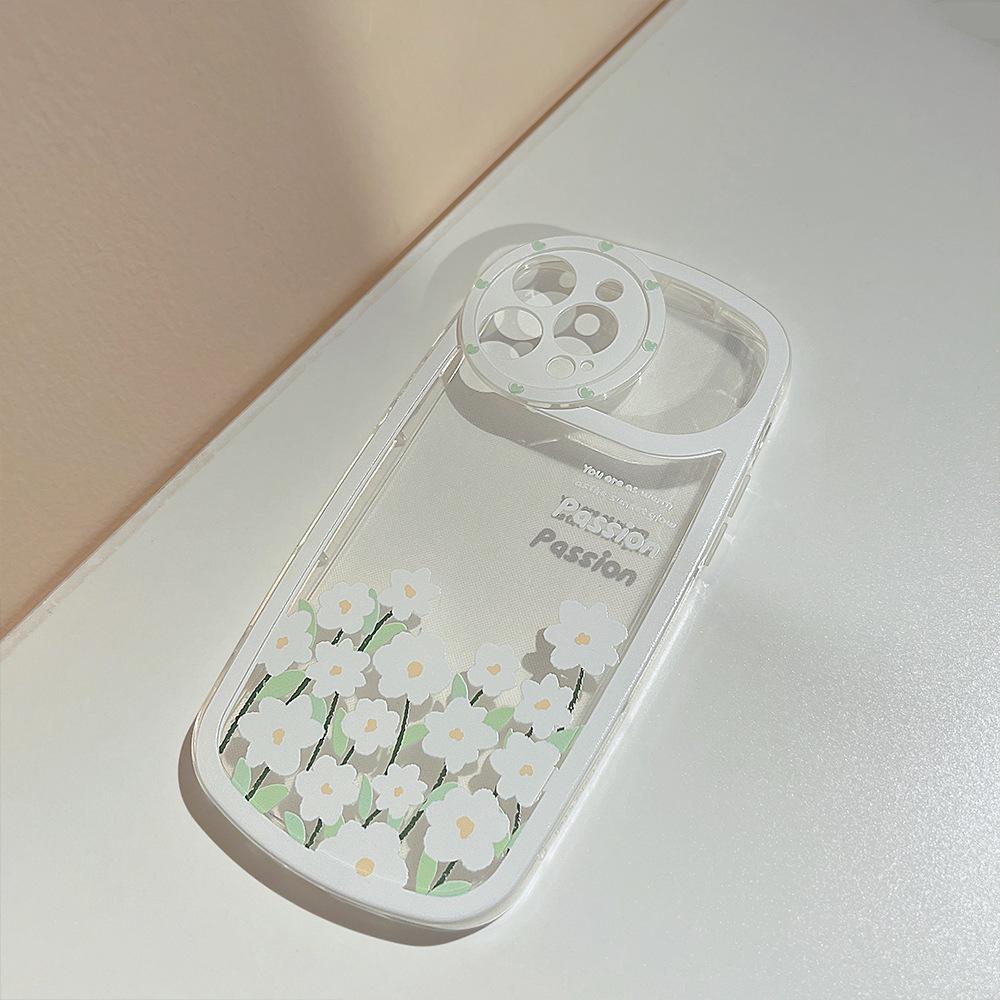 Dasiy Weiße Blume Ins süße Cartoon stoßfeste Handyhülle für iPhone 11 12 Promax 13 14 Pro Max Plus Silikon Soft Shell Capa