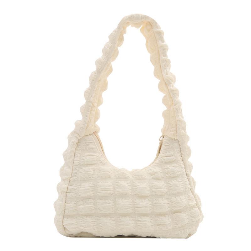 New Arrival Spring Shoulder Bag For Women With Chic Bubble Diamond Grid Pattern белый