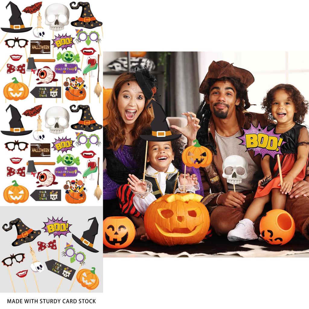 Halloween Skeleton Pumpkin Photo Props With Paper Material For Party Decorating