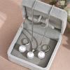 Pearls Jewelry Set Chain Necklace Women Office Wear Accessories Suitable for Business Meetings and Social Gatherings