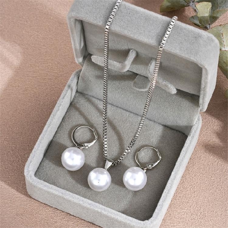 Pearls Jewelry Set Chain Necklace Women Office Wear Accessories Suitable for Business Meetings and Social Gatherings